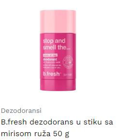 B.fresh dezodorans u stiku sa mirisom ruža 50 g