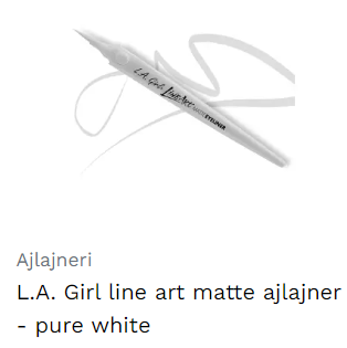 L.A. Girl line art matte ajlajner - pure white