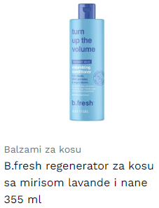 B.fresh regenerator za kosu sa mirisom lavande i nane 355 ml