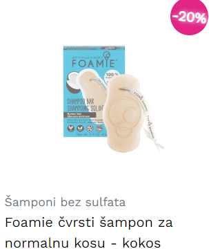 Foamie čvrsti šampon za normalnu kosu - kokos