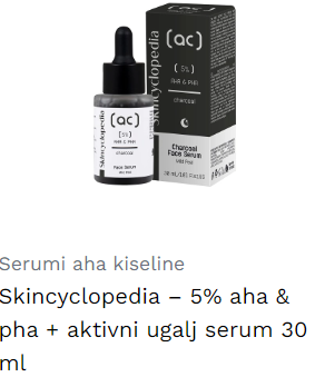 Skincyclopedia – 5% aha & pha + aktivni ugalj serum 30 ml