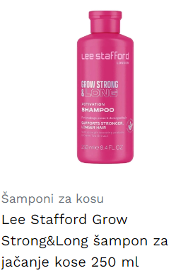 Lee Stafford Grow Strong&Long šampon za jačanje kose 250 ml