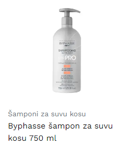 Byphasse šampon za suvu kosu 750 ml