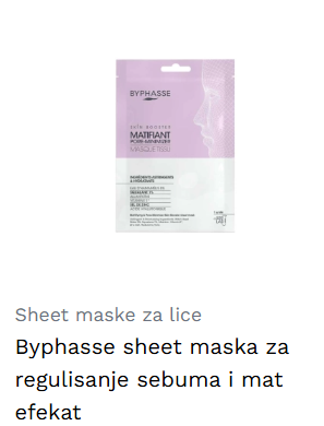 Byphasse sheet maska za regulisanje sebuma i mat efekat