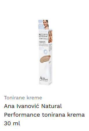 Ana Ivanović Natural Performance tonirana krema 30 ml