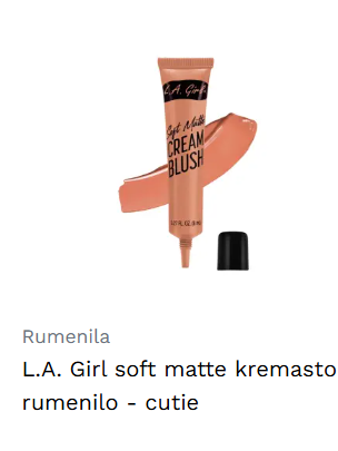 L.A. Girl soft matte kremasto rumenilo - cutie