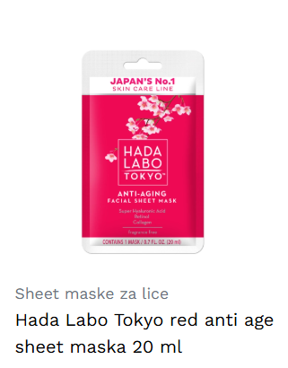 Hada Labo Tokyo red anti age sheet maska 20 ml